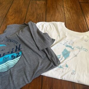 O'Neill and volcom Gray and White Graphic Tees